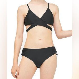 MIENOE Teen Girls' Swimsuit 2-Piece V-Neck Bikini Adj Shoulder StrapsW/Chest Pad